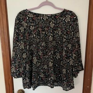 Old Navy Babydoll Forest Print Blouse